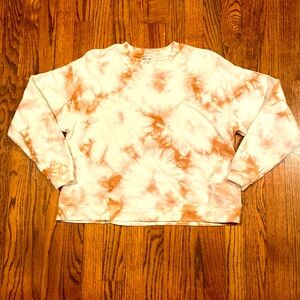 Madewell women’s XS tie dye sweatshirt cream and rust